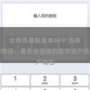 比特派最新版本APP 选择比特派：最安全便捷的数字资产钱包