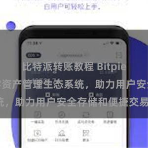 比特派转账教程 Bitpie钱包：打造数字资产管理生态系统，助力用户安全存储和便捷交易。