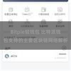 Bitpie轻钱包 比特派钱包支持的主要区块链网络解析