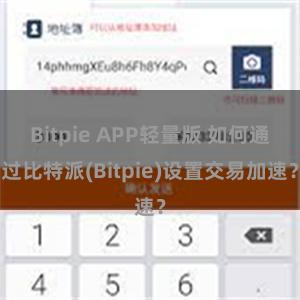 Bitpie APP轻量版 如何通过比特派(Bitpie)设置交易加速？