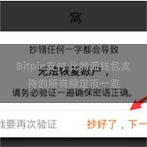 Bitpie支付 比特派钱包支持的所有稳定币一览