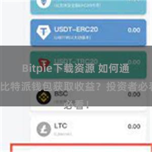 Bitpie下载资源 如何通过比特派钱包获取收益？投资者必看！
